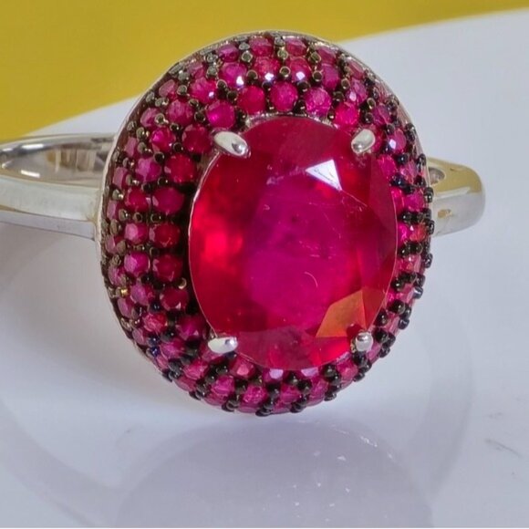925 Sterling Silver Ring Sz 7.75 with Natural Ruby Gemstone - Picture 7 of 15